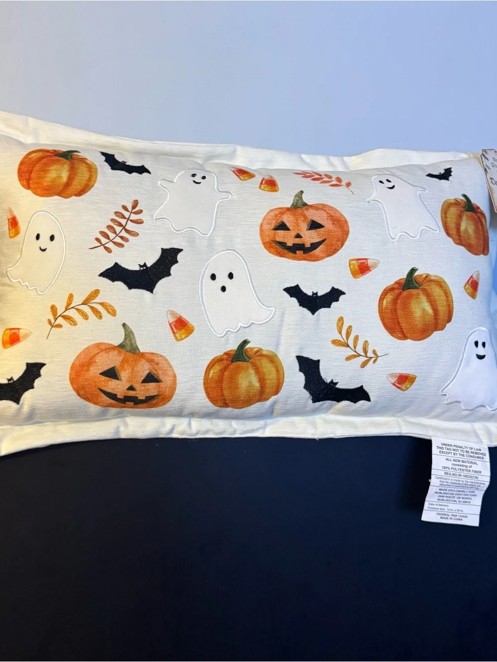 Boo’s pumpkin grove Halloween Pumpkin & Ghost decorative pillow Orange, black